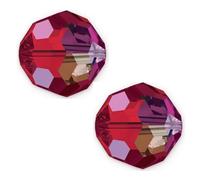 25pcs Adabele Austrian 8mm Faceted Round Crystal Beads Siam Red AB Compatible with 5000 Swarovski Crystals Preciosa SSU-805