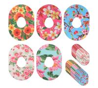 25pcs Adhesive Patches for Dexcom G7, 5 Style Premium Flower Pattern Overpatch Non-Woven Fabric Glucose Monitor Lexcam Patch Kit Breathable Glucose Sensor Sticker Compatible with Dexcom G7 Accessories