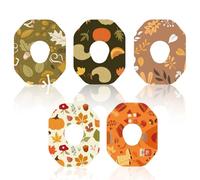 25pcs Adhesive Patches for Dexcom G7, 5 Styles Waterproof & Breathable CGM Overpatches Sensor Monitor Covers with Holes Adhesive Tape Sticker Accessories for Dexcom G7(Autumn Maple Leaf Style)