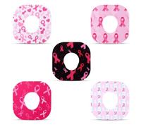 25pcs Adhesive Patches for Dexcom G7, 5 Styles Waterproof Overpatches Covers Breast Awareness Over Patches with Ribbons Pattern CGM Tape Stickers for Dexcom Accessories
