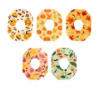 25pcs Adhesive Patches for Dexcom G7, Thanksgiving Theme Over Patch Waterproof Sensor Covers with Hole Non-Woven Fabric Sensor Adhesive Stickers (5 Styles)