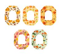 25pcs Adhesive Patches for Omnipod 5, Thanksgiving Style Overpatches Over Patch Simpatch Waterproof Cgm Glucose Sensor Covers with Hole Breathable Non-Woven Fabric Sensor Adhesive Stickers (5 Styles)