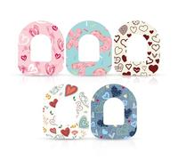 25pcs Adhesive Patches for Omnipod 5, Waterproof Insulin Sensor Covers Heart Sticker Protective CGM Sensor Patches Compatible with Omnipod Overpatches, Valentines Theme
