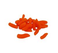 25pcs Artificial Maggots Buoyant Pop Up Fluorescent Fluoro Fake Maggots for Fishing Soft and Lifelike Bait Trout and Carp Fishing Tackle (Fluorescent Orange)