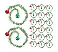 25pcs Artificial Pine Garland Ties for Porch Railing and Stairs | PVC and Iron Construction, Fade-Resistant Low Maintenance Décor, Easy Installation, No Watering or Pruning Required