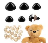 25Pcs Black Safety Noses for Crochet Toys 5 Mixed Sizes Plastic Animal Safety Noses with Washers for Amigurumi DIY Craft Accessory Kit for Stuffed Bears Plush Dolls