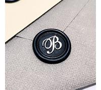25Pcs Black Wax Seal Stickers with Silver Painted Letter,Self Adhesive Wax Seal Stickers Initial Alphabet Wax Seal Stickers for Birthday Wedding Party Invitation Cards Decoration (Letter B)