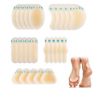 25PCS Blister Plasters for Feet, Invisible Hydrocolloid Blister Plasters Bandages, Gel Blister Guard Pads, Waterproof Cushion Protector for Feet, Heels, Fingers, Toes, and Forefoot(Multiple)