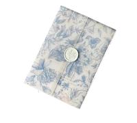 25pcs Blue Green Flower Vellum Wrap Suitable for A 5 X 7 Wedding Invitation for Office(Blue)