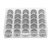 25Pcs Bobbin Set Black with Threads + Case Boxed PreWound Bobbins Sewing Accessories