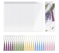 25Pcs Bookmark Sleeves Clear Plastic Bookmark Covers with Tassels Vinyl Book Marker Cover Holder for 2 x 6 Inches Photo Strips Wedding Valentine's Day Gift, Rectangle