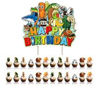 25Pcs Brainrot Cake Topper, Steal a Brainrot Happy Birthday Cake Topper, Funny Brain Rot Birthday Decorations, Mini Cartoon Cupcake Toppers, Party Supplies for Game Fans, Boys & Girls
