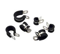 25pcs Cable Clamps 1/4" 5/16" 3/8" 1/2" 3/4" Stainless Steel Rubber ClampA Utomotive Wire Pipe