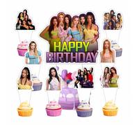 25pcs Cake Decorations with 24pcs Cupcake Toppers, 1pcs Cake Topper for Kat_seye/Tenn Girl Boy Birthday Party Supplies