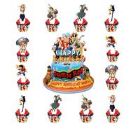 25pcs Cake Decorations with 24pcs Cupcake Toppers, 1pcs Cake Topper for Piece/Tenn Girl Boy Birthday Party Supplies