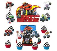 25Pcs Cartoon For Blaze and The Monster Cupcake Toppers,Inspired Cupcake Picks School Wizard Theme Birthday Party Cake Decorations Supplies.