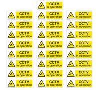 25PCS CCTV In Operation Sign, 15x5cm/5.91x1.97in Outdoor Self-Adhesive Camera Warning Stickers, Deter Potential Intruders with Multiple Entrances Coverage