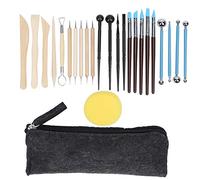 25pcs Ceramic Pottery Tools Set, Clay Sculpting Tool Kit for Shaping Embossing Carving, Includes Stainless Steel and Silicone Detailing Pens with Storage Bag for Craft