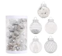 25Pcs Christmas Baubles, Christmas Ball Ornaments Tree Hanging Decoration Set with Electroplated Finish for Doors Walls Fireplaces and Holiday(silver)