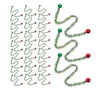 25pcs Christmas Decorative Garland with Bell Accents | PVC and Iron Construction, Bends Easily, Fade-resistant Finish, Easy Installation, Low Maintenance for Festive Displays