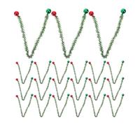 25pcs Christmas Garland Ties with Bells, PVC Pine Needles for Door Frames | Lifelike Evergreen Styling, Iron Support, Fade-Resistant Finish, Low Maintenance Décor for Window Frames and Seasonal