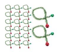 25pcs Christmas Pine Garland, Banister with Bells Season | Lifelike PVC Pine Needles, Iron Core Bends Easily, Low Maintenance Decoration for Banisters, Seasonal Displays and Festive