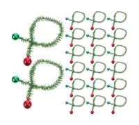 25pcs Christmas Pine Garland with Bells, Artificial | Lifelike PVC Needles, Iron Frame, Fade-Resistant Finish, Easy Installation for Festive Windows, Railings and Seasonal