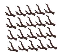 25pcs Coffee Flocked Deer Antler Hair Clips for Christmas Craft Decor