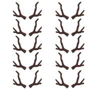 25pcs Coffee Reindeer Antler Ornament Clips, Flocked Acrylic | Soft Flocked Surface, Lifelike Deer Design, Easy Application, Family Gatherings and Holiday Events