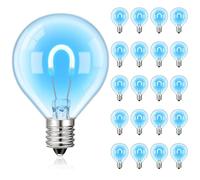 25PCS Color Led Bulb G40 RGB Light Garden Replacement Bulb E12 Candelabra Base 1w Decorative Colorful Led Filament Bulbs (Blue)