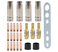 25PCS Complete Set of Gas Welding Accessories, Perfectly Compatible with For 15AK, Includes Power Nozzles, Insulators, and Wrench for Effective Use