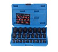 25Pcs CR MO Screw Bolt Extractor Set Hex Head Multi Spline Easy Out for Broken Studs Socket Screws