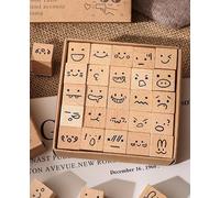 25Pcs Cute Emoji Rubber Stamps Set - Wooden Mini Rubber Stamps for Journaling, Scrapbooking, Card Making, DIY Crafts, Emotion Rubber Stamps for Planner & Diary