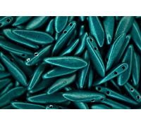25pcs Czech Dagger Beads 16mm x 5mm Saturated Metallic Forest Biome Unique Beading Supplies for Craft Jewellery Making Czech Republic