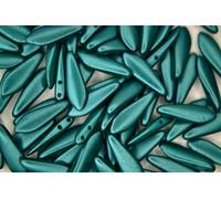 25pcs CzechMates Dagger Beads 16mm x 5mm Pearl Coat Teal Unique Beading Supplies for Craft Jewellery Making Czech Republic