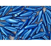25pcs CzechMates Dagger Beads 16mm x 5mm Saturated Metallic Little Boy Blue Unique Beading Supplies for Craft Jewellery Making Czech Republic