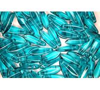 25pcs CzechMates Dagger Beads 16mm x 5mm Teal Unique Beading Supplies for Craft Jewellery Making Czech Republic