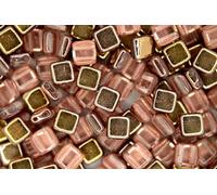 25pcs CzechMates Tile Beads Apollo Gold Square Two Hole 6x6mm Unique Beading Supplies Jewellery Making Czech Republic
