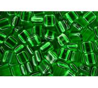 25pcs CzechMates Tile Beads Green Emerald Two Hole 6x6mm Unique Beading Supplies Jewellery Making Czech Republic