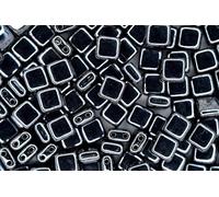 25pcs CzechMates Tile Beads Hematite Square Two Hole 6x6mm Unique Beading Supplies Jewellery Making Czech Republic