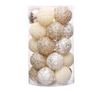 25pcs Delicate Christmas Tree Ornaments Sphere Ornament Christmas Bobble Set Home Office Holiday Decoration
