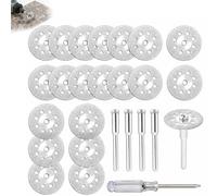 25Pcs Diamond Cutting Discs Compatible with Dremel Rotary Tool, 22mm Mini Cut Off Wheels with 3mm Mandrel, Thin Metal Saw Blades for Cutting Glass Stone Gemstones Ceramics Porcelain Tiles & DIY Crafts