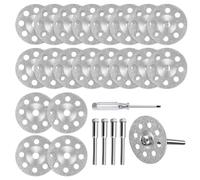 25PCS Diamond Cutting Discs Set for Dremel Rotary Tool, Tile Cutting Disc Wheels with 3mm Mandrels, Rotary Tool Accessories for Glass Stone Ceramic Cutting