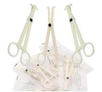 25Pcs Disposable Piercing Needle Clamps Self-Locking Piercing Forceps Round Septum Clamps for Ear Nose Lip Navel Tongue Belly Body Piercing Kit