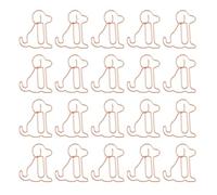 25pcs Dog Shaped Metal Paper Clips Golden Creative Bookmark Clips
