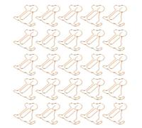 25pcs Dog Shaped Metal Paper Clips Golden Note Clips for Office