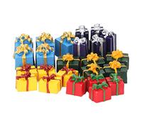 25Pcs Doll House Christmas Present Boxes Resin Model, 5 Colors Educational Mini Ornaments with, Lifelike Details, Accessory for 1:12 Dollhouse