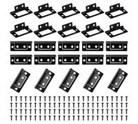 25Pcs Door Hinge Set 2inch Zinc Alloy Non Mortise Flush Mount Cabinet Hinge with Screws for Wooden Doors, Fence, Windows, Closet, Drawer,Wardrobe(Black)