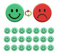 25Pcs Double-Sided Expression Magnets,Double-Sided Color whiteboard Magnet,1" Smiley face Magnets,Smiley face Classroom Decor,Suitable for whiteboards, refrigerators, Offices, Festival Decorations