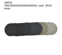 25Pcs Dual Use Sanding Discs Sizes from 2 to 6 Inch with Grit Levels of 1000 to 5000 for Surface Refinishing (4inch)